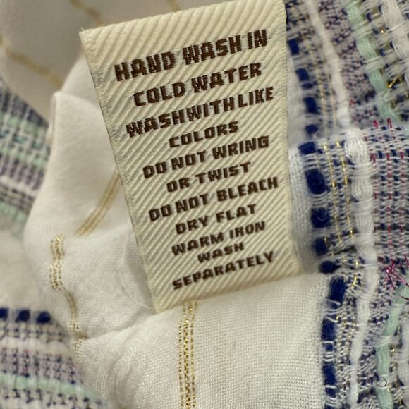 Surf Gypsy Multicolor Metallic Stripe Boho Swimsuit Cover Up Women's M Medium - Picture 6 of 10